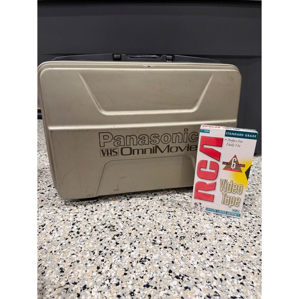 Panasonic OmniMovie VHS Camcorder PV-300 Vintage Camera Case Manual RCA Tape
